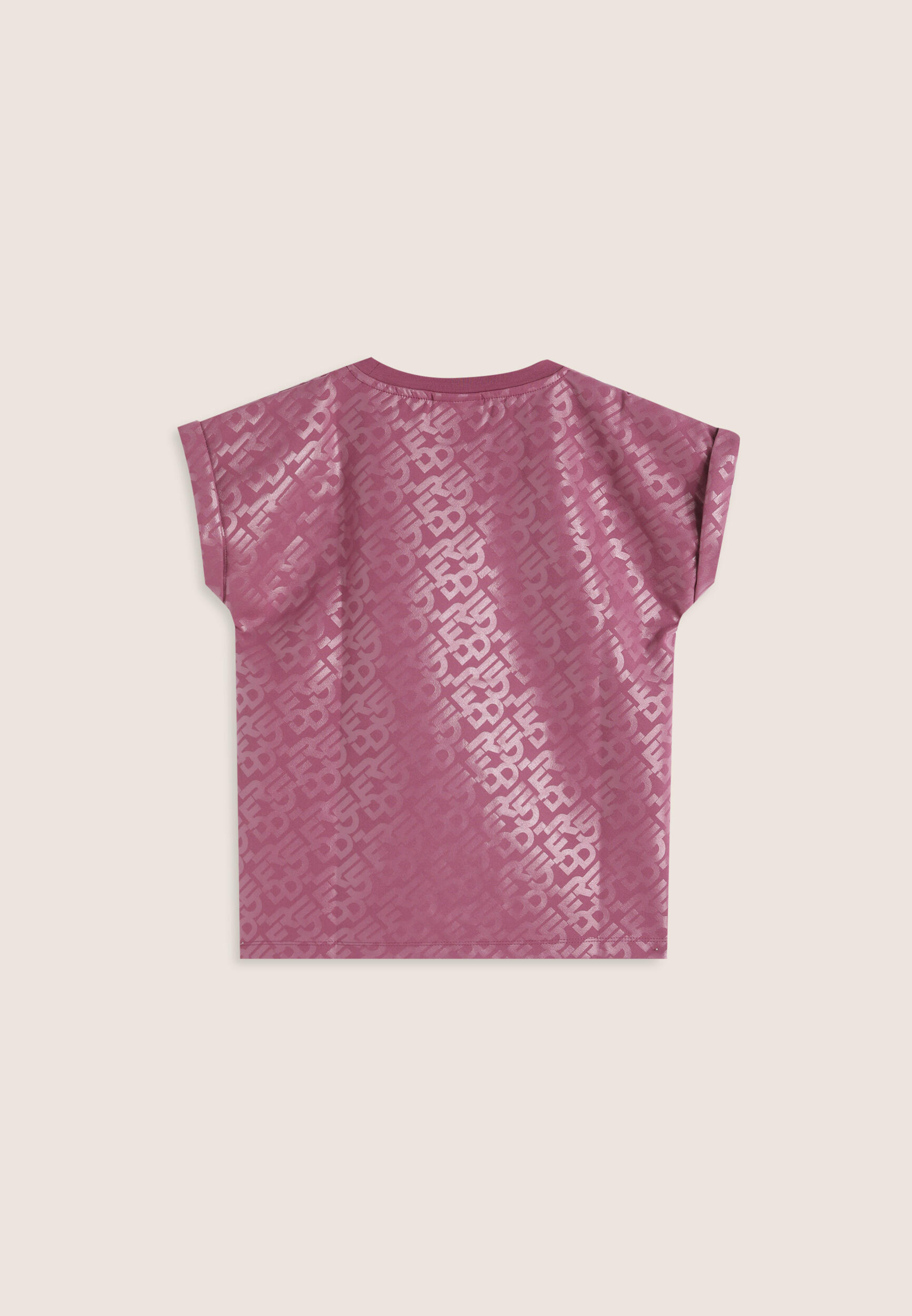 T-shirt bambina con stampa lucida e maniche raglan 2/3