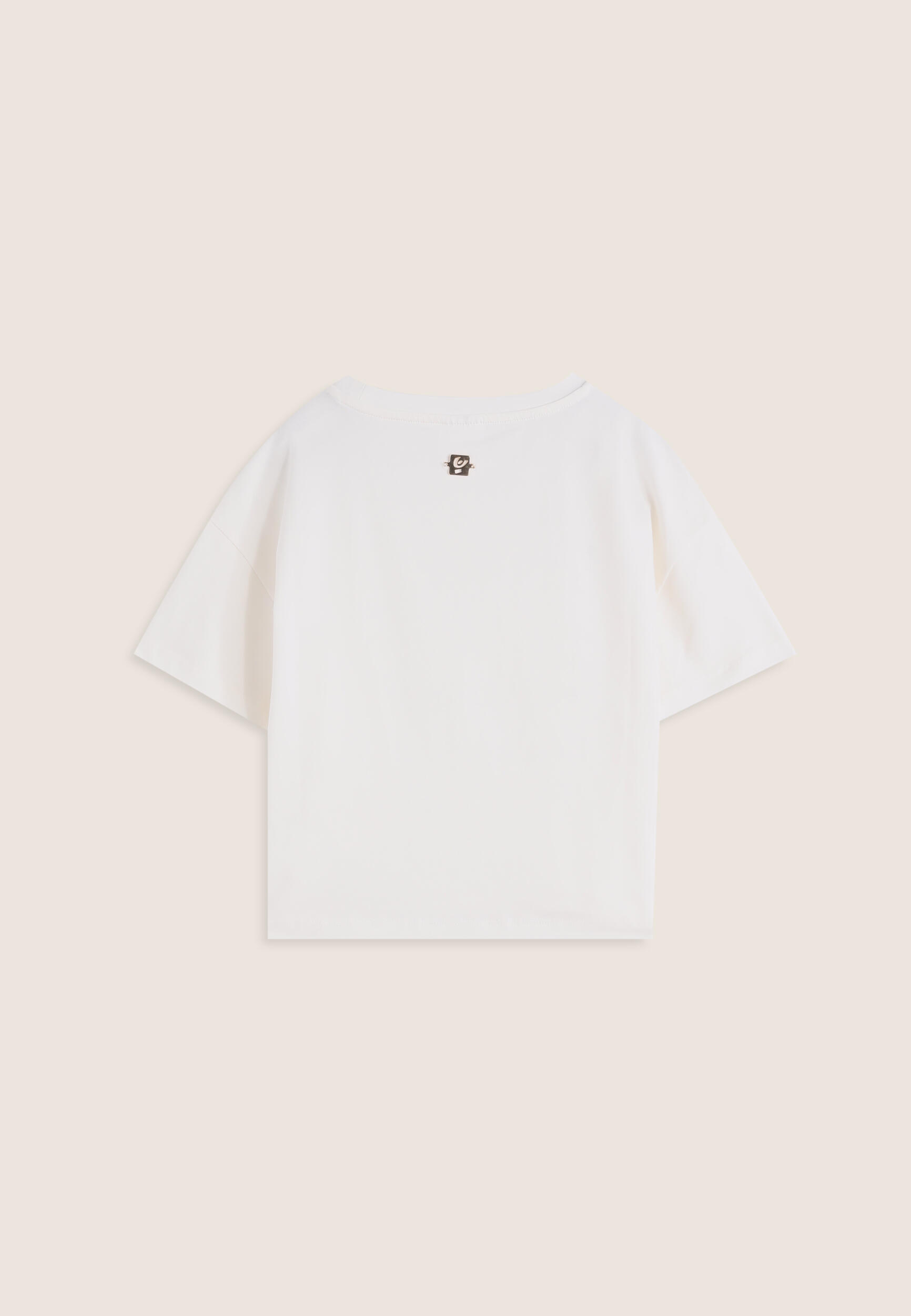 T-shirt cropped bambina con logo borchiato 2/3