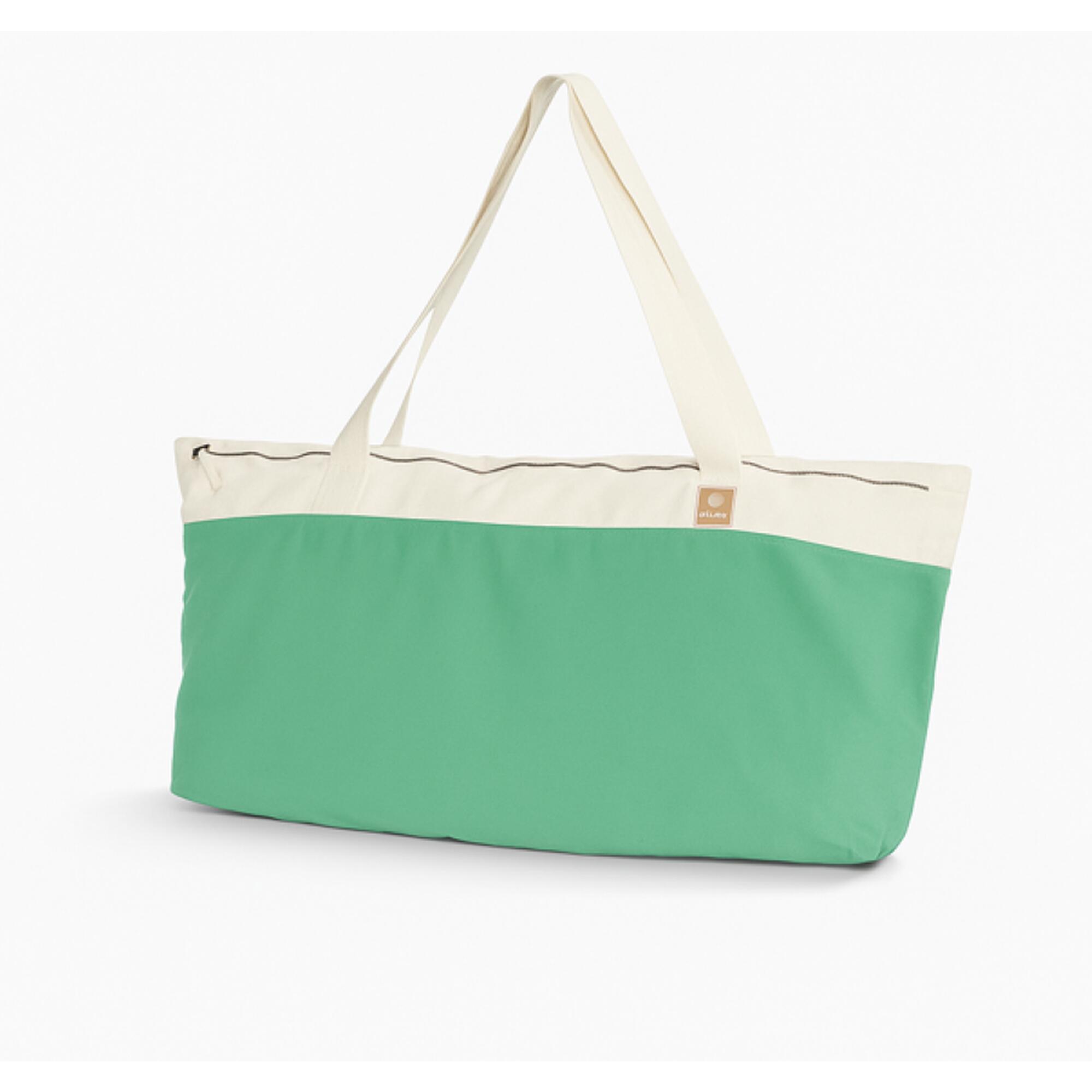 Pierre Sports - Sac De Yoga Extra Large - Fabriqué À La Main En Italie - Sac À Tapis - Blanc|vert - 77 Cm - Decathlon
