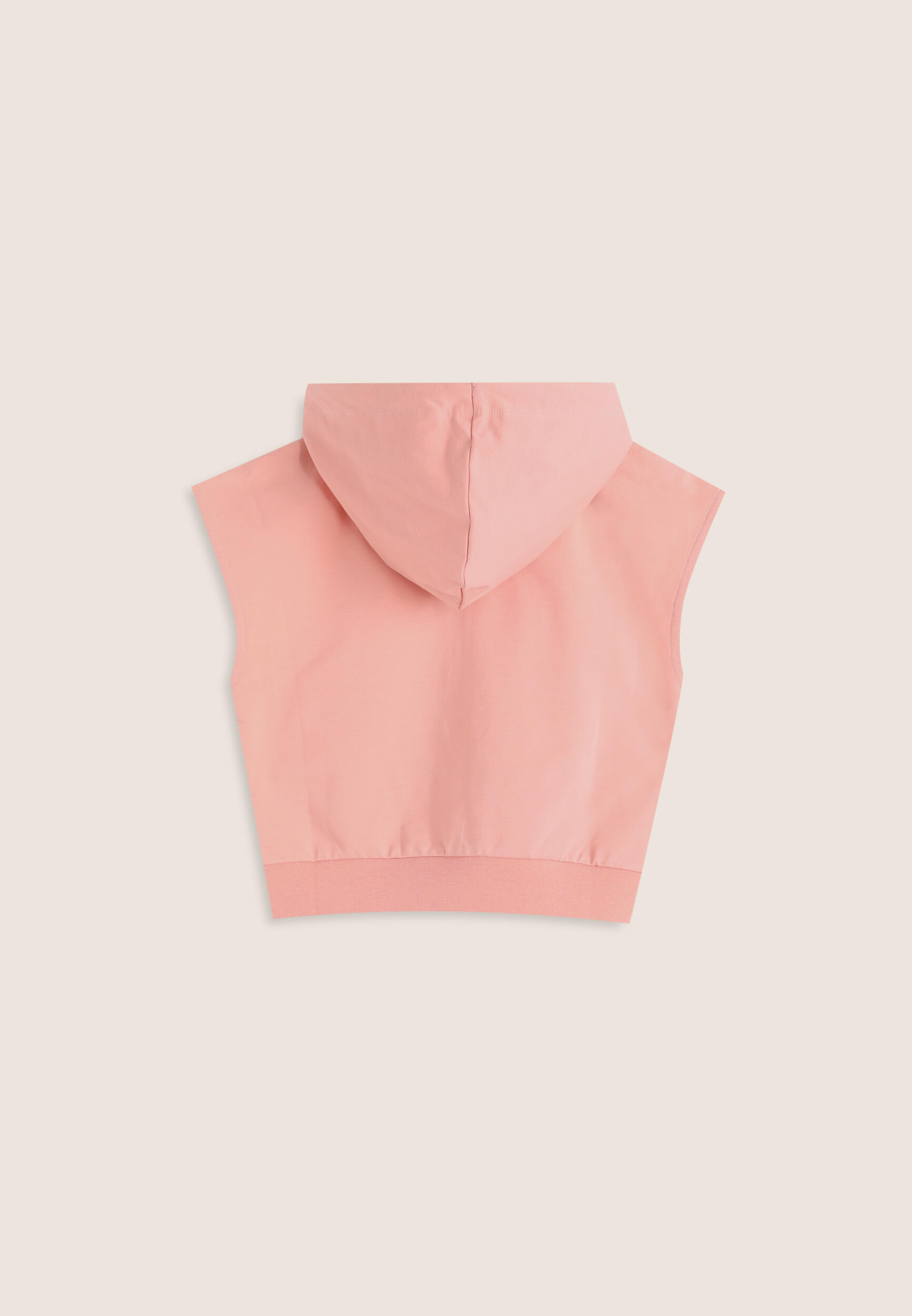 Sweat-shirt pour fille sans manches à capuche et zippé 2/3