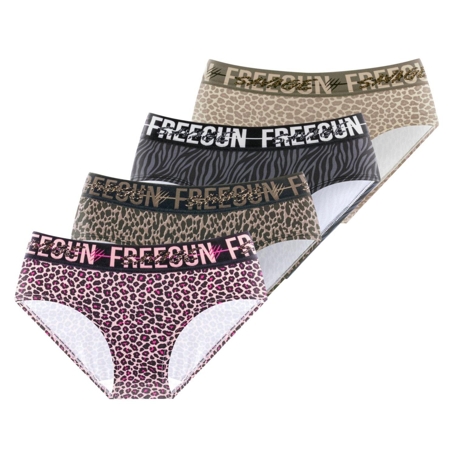 Freegun - Lot De 4 Culottes Femme Leopard - Caleçon - Multicolore - Decathlon