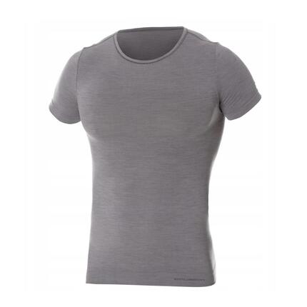 Koszulka męska z krótkim rękawem Brubeck Comfort Wool ciemnoszary XL LS1103M