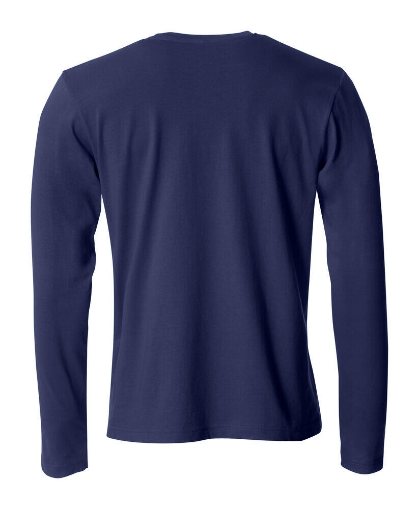 Clique Men's Basic Crew Neck Long Sleeve T-Shirt - Dark Navy 2/4
