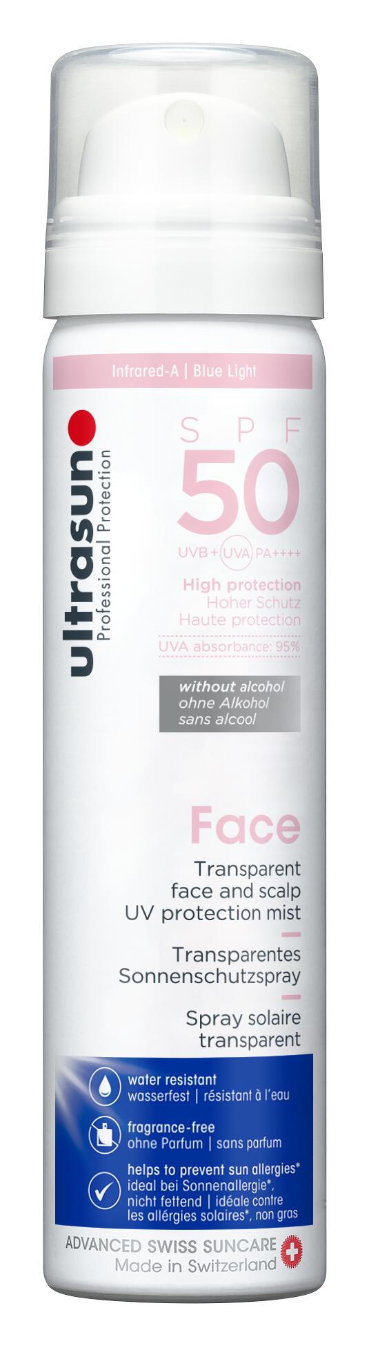 ULTRASUN Ultrasun – Transparent Face & Scalp Mist 75 ml