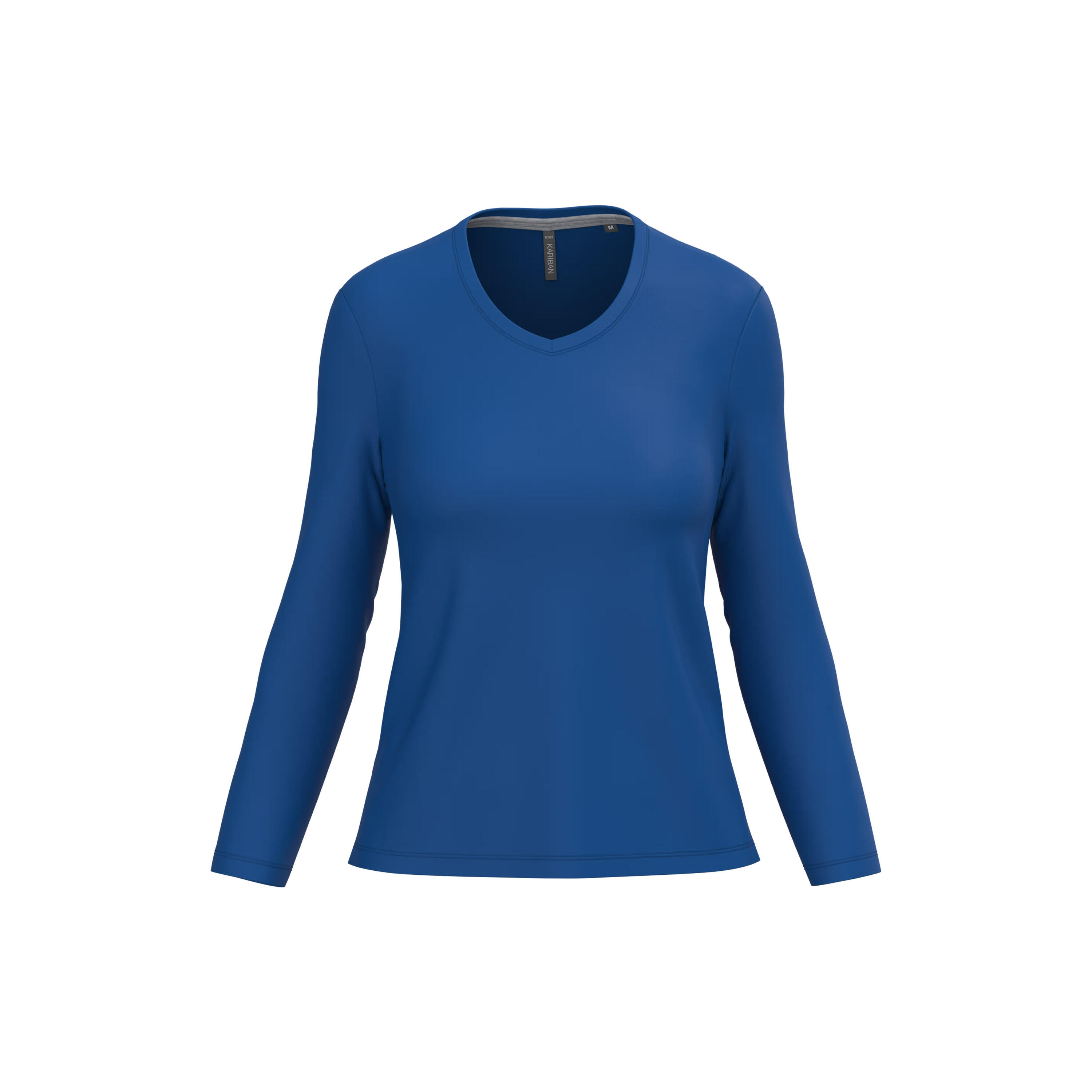 KARIBAN T-shirt a maniche lunghe col V donna Kariban