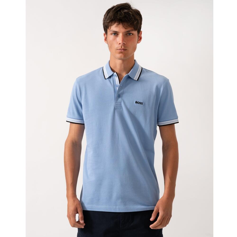 Mens Training Polo Shirt Contrast Logo Paddy