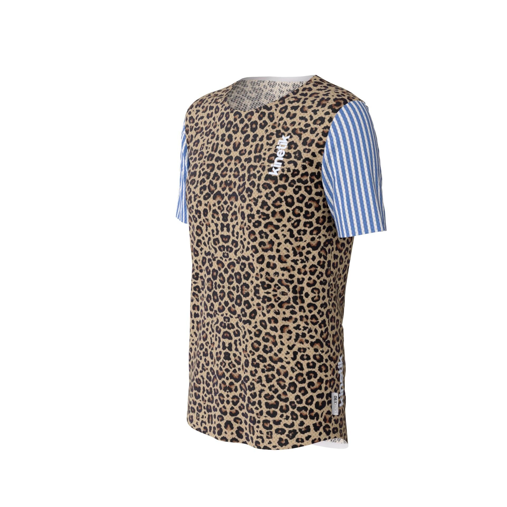 MAILLOT DE TRAIL RUNNING MAVRIK FEMME AR.90 LEOPARD X MARINIERE 1/7