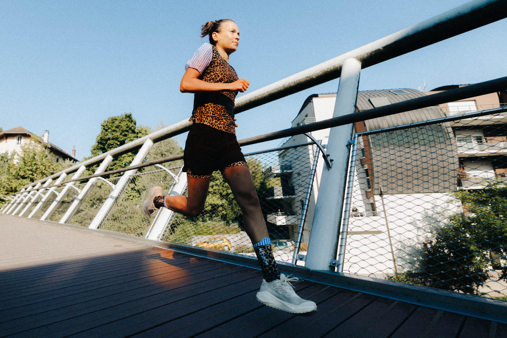 MAILLOT DE TRAIL RUNNING MAVRIK FEMME AR.90 LEOPARD X MARINIERE 6/7