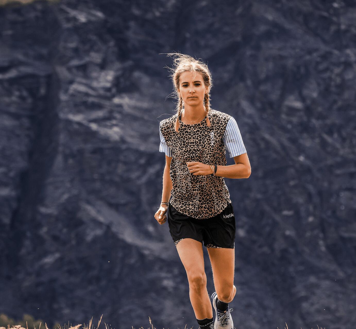 MAILLOT DE TRAIL RUNNING MAVRIK FEMME AR.90 LEOPARD X MARINIERE 5/7