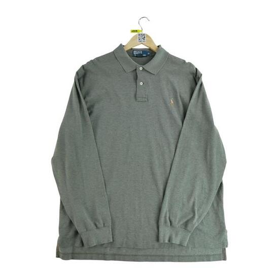 Second life - Langarm Herren Polo Shirt Grau - In gutem Zustand