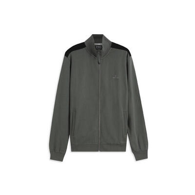 Felpa uomo con collo alto e inserti a contrasto