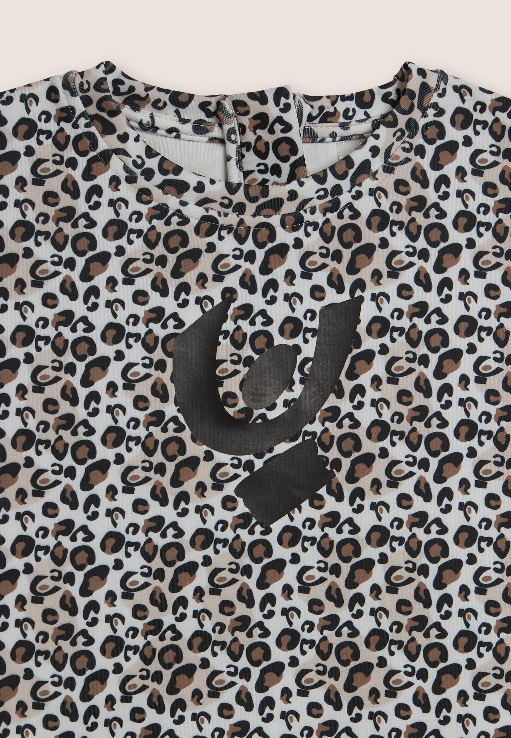 Felpa cropped bambina animalier con zip posteriore 3/3