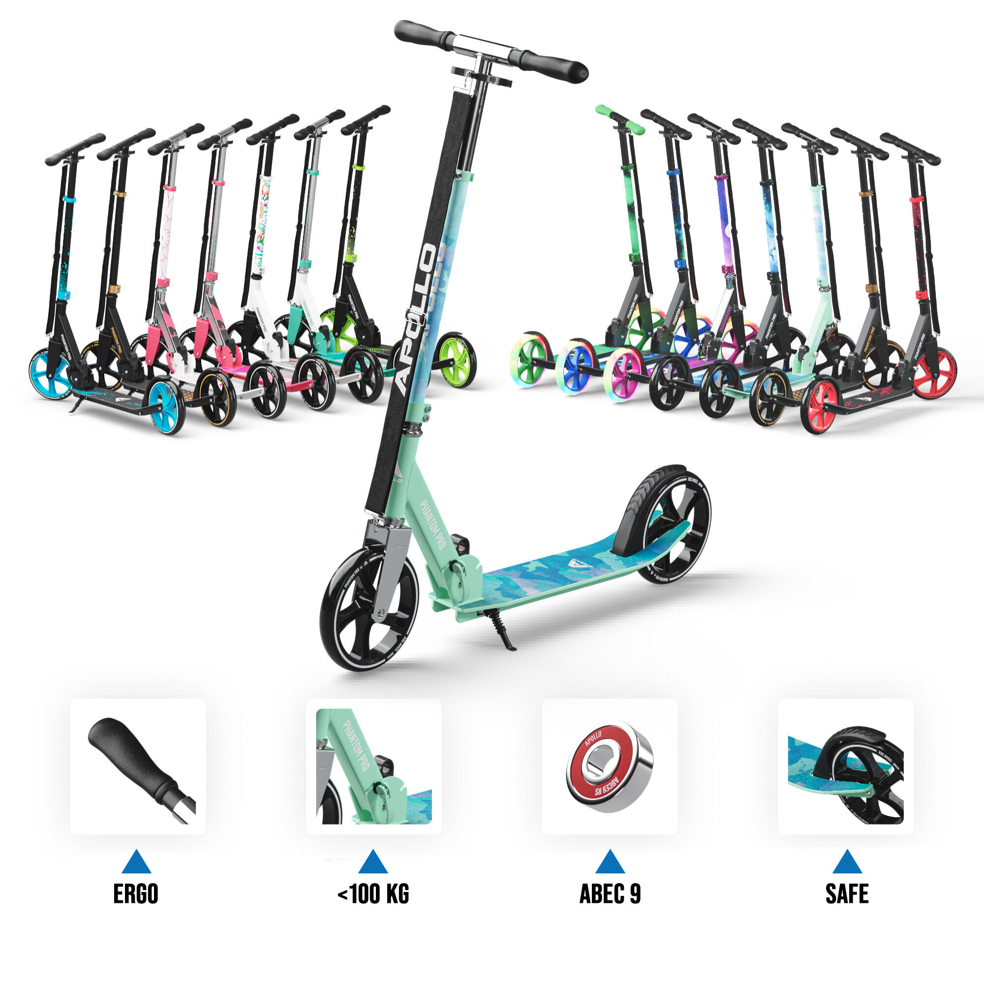 Apollo City Scooter Phantom – foldable children's scooter with 200 mm wheels 6/6