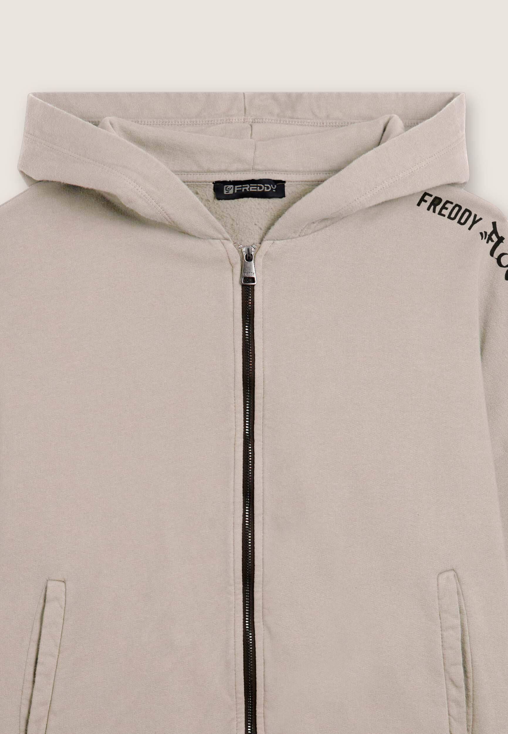Felpa oversize cropped con zip e stampa Flow 3/3