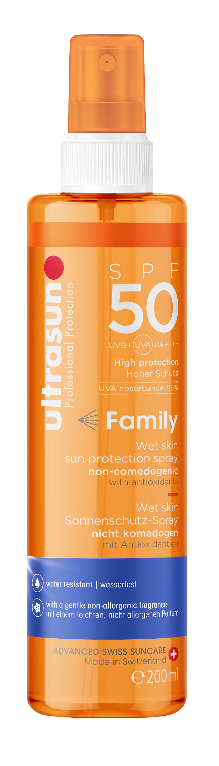 ULTRASUN Ultrasun – Family Wet Skin Spray SPF50 200ml