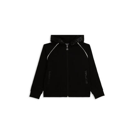 Sweat-shirt pour fille avec fermeture à glissière et capuche avec détails griffé