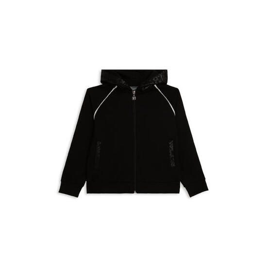 Sweat-shirt pour fille avec fermeture à glissière et capuche avec détails griffé