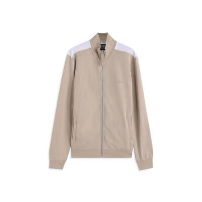 Felpa uomo con collo alto e inserti a contrasto