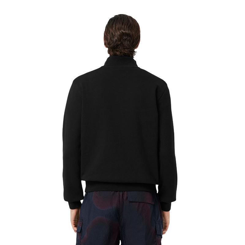 Sudadera Negra Lacoste de Felpa de Algodón con Media Cremallera de Corte Clásico 5/5