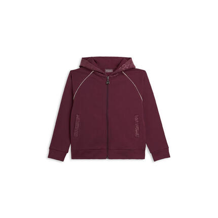 Sweat-shirt pour fille avec fermeture à glissière et capuche avec détails griffé