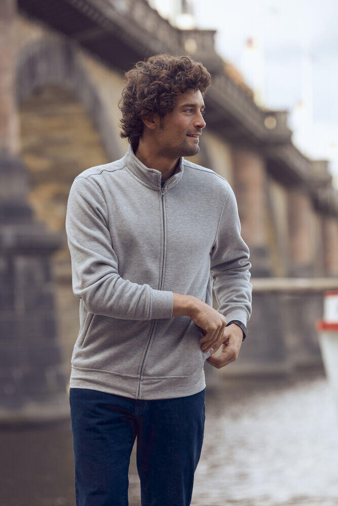 Clique Men's Everyday Comfort Full Zip Basic Cardigan - Grey Melange 5/6