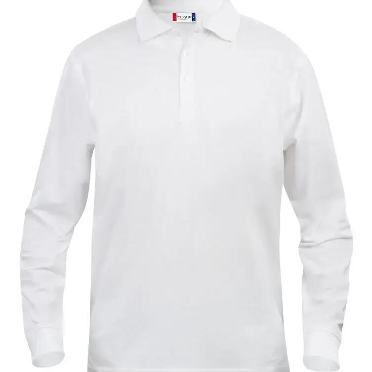 Clique Men's Classic Lincoln Long Sleeve Polo - White