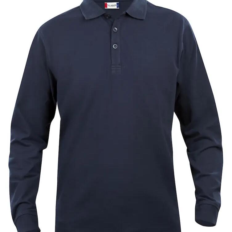 Clique Men's Classic Lincoln Long Sleeve Polo - Dark Navy