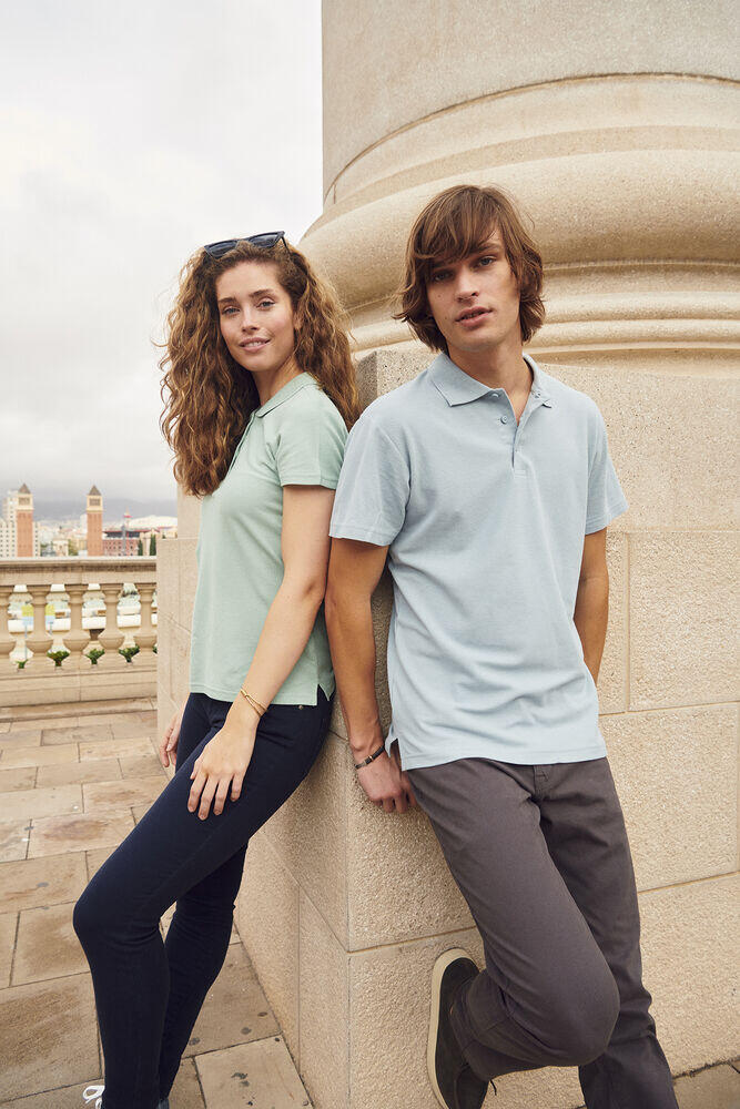 Clique Men's Regular Fit Basic Short Sleeve Polo - Soft Blue 2/2