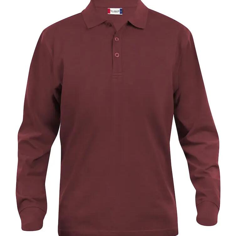 Clique Men's Classic Lincoln Long Sleeve Polo - BORDEAUX