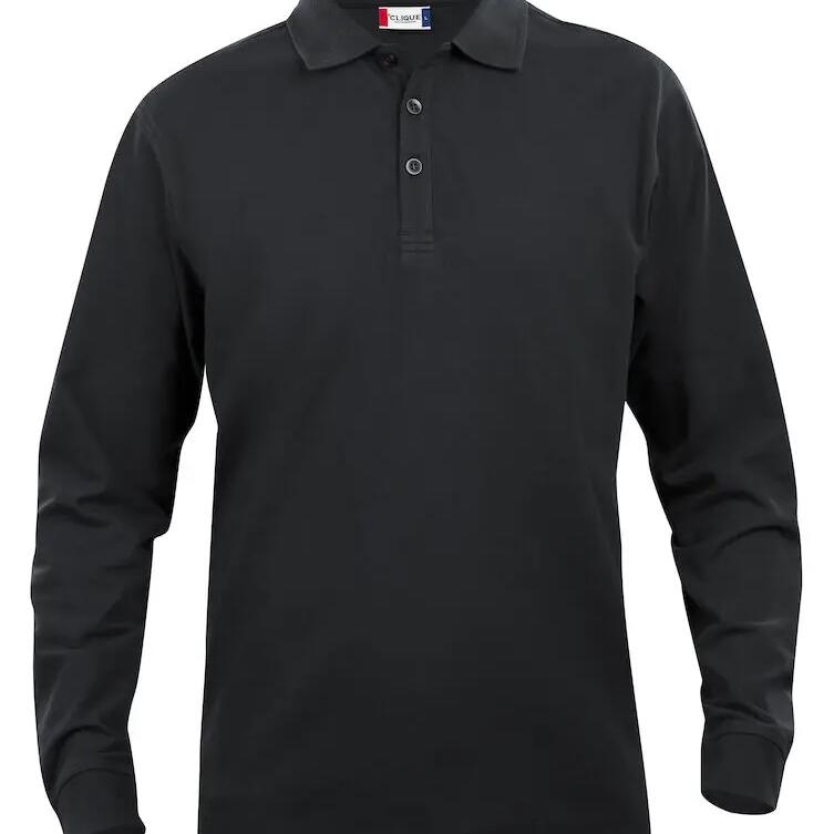 Clique Men's Classic Lincoln Long Sleeve Polo - Black