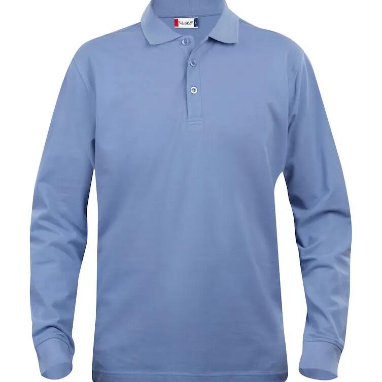Clique Men's Classic Lincoln Long Sleeve Polo - Light Blue