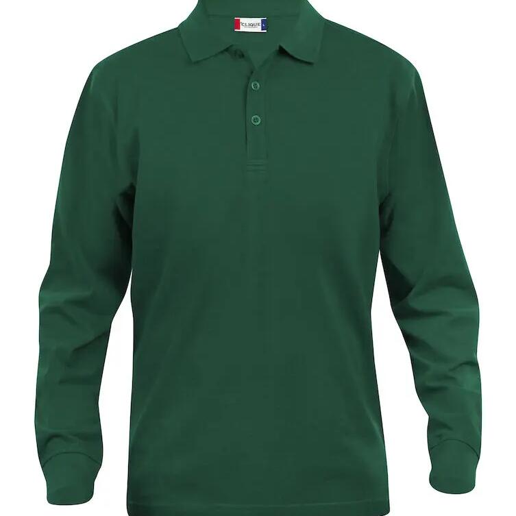 Clique Men's Classic Lincoln Long Sleeve Polo - DARK GREEN