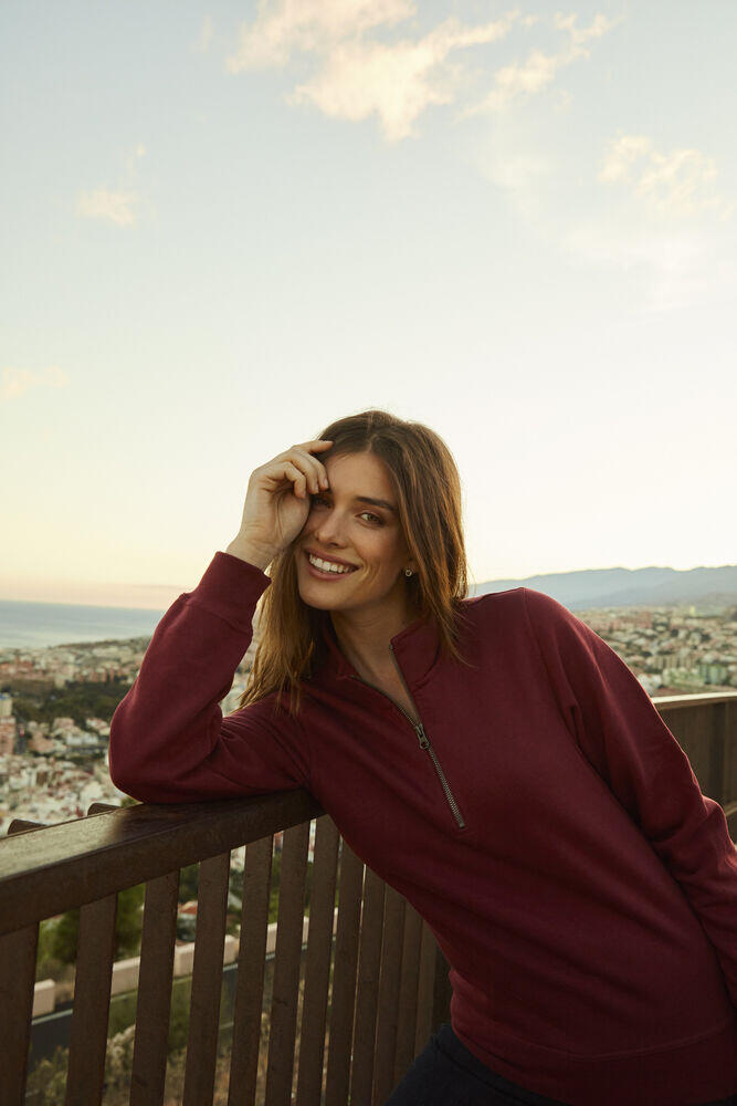 Clique Quarter Zip Classic Fit Basic Sweatshirt - BORDEAUX 3/3