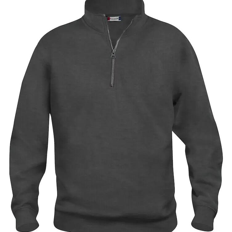Clique Quarter Zip Classic Fit Basic Sweatshirt - Anthracite Melange