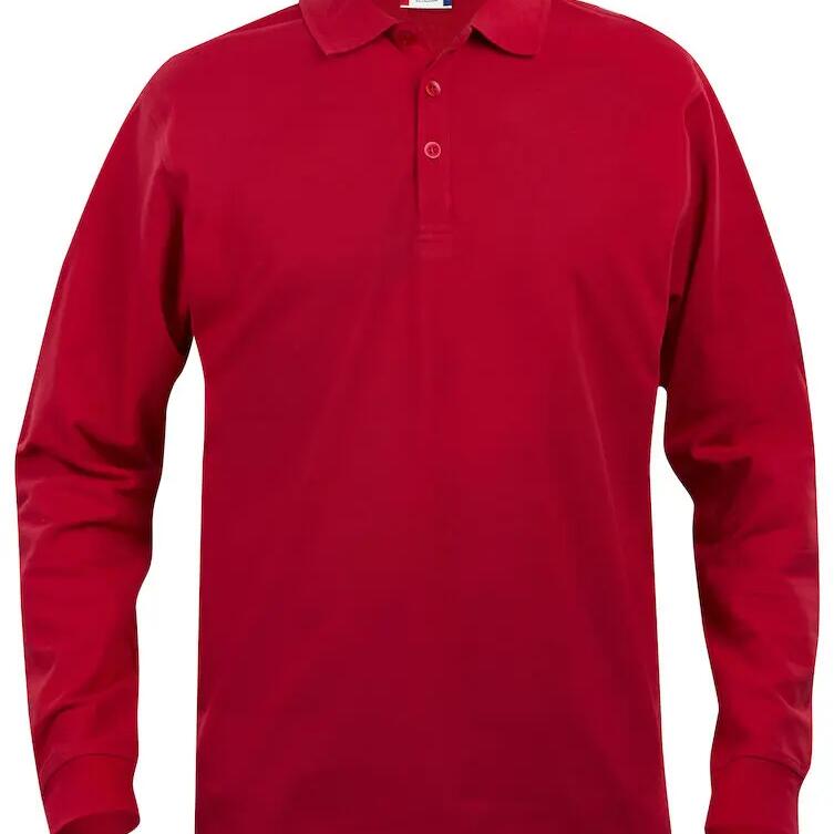 Clique Men's Classic Lincoln Long Sleeve Polo - Red