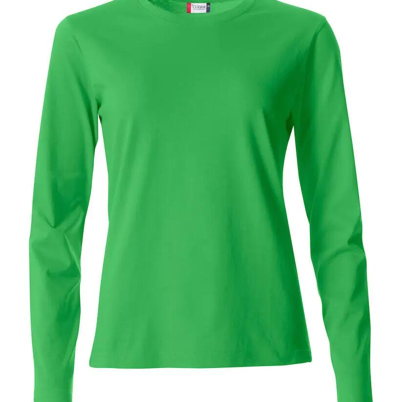 Clique Women's Basic Crew Neck Long Sleeve T-Shirt - Apple Green