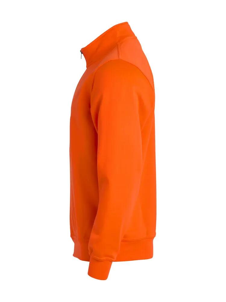 Clique Quarter Zip Classic Fit Basic Sweatshirt - Hi Vis Orange 3/4