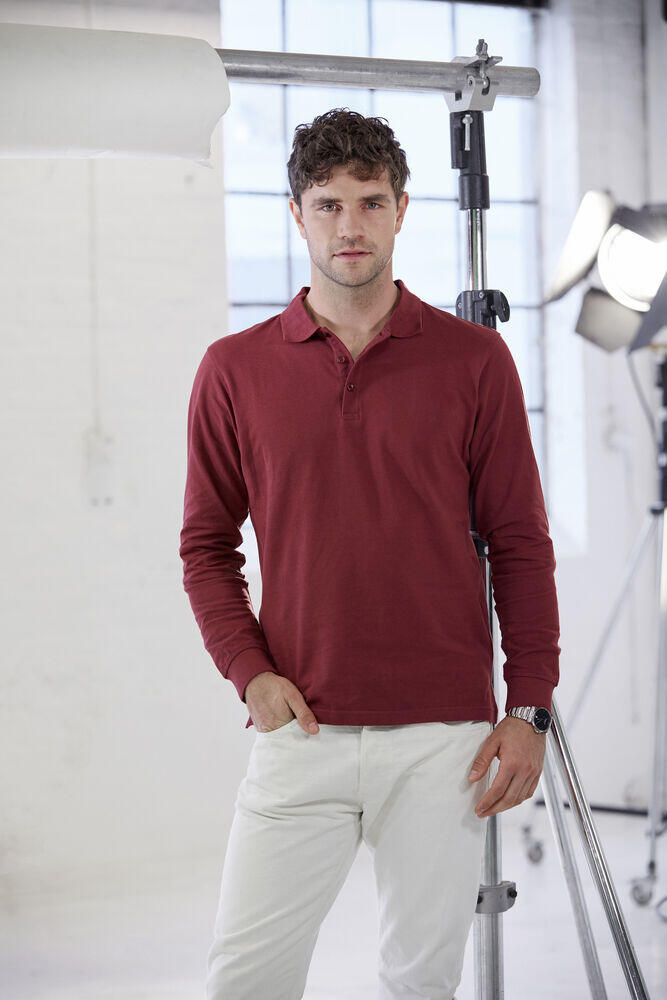 Clique Men's Classic Lincoln Long Sleeve Polo - BORDEAUX 2/2