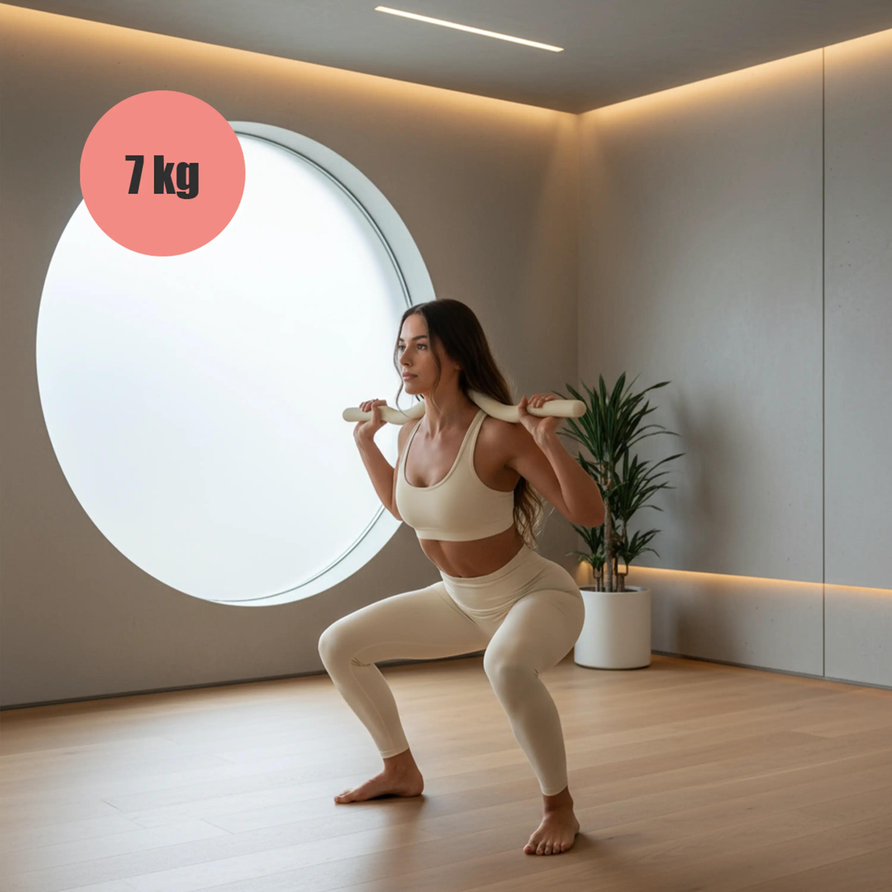SZTANGA OBCIĄŻENIOWA ŁAMANA SILIKONOWA DO ĆWICZEŃ FITNESS PILATES 6.8 KG 6/7