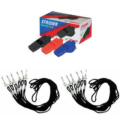 Fluitjes - set van 12 - inclusief fluitkoordjes - scheidsrechtersfluit - fluit