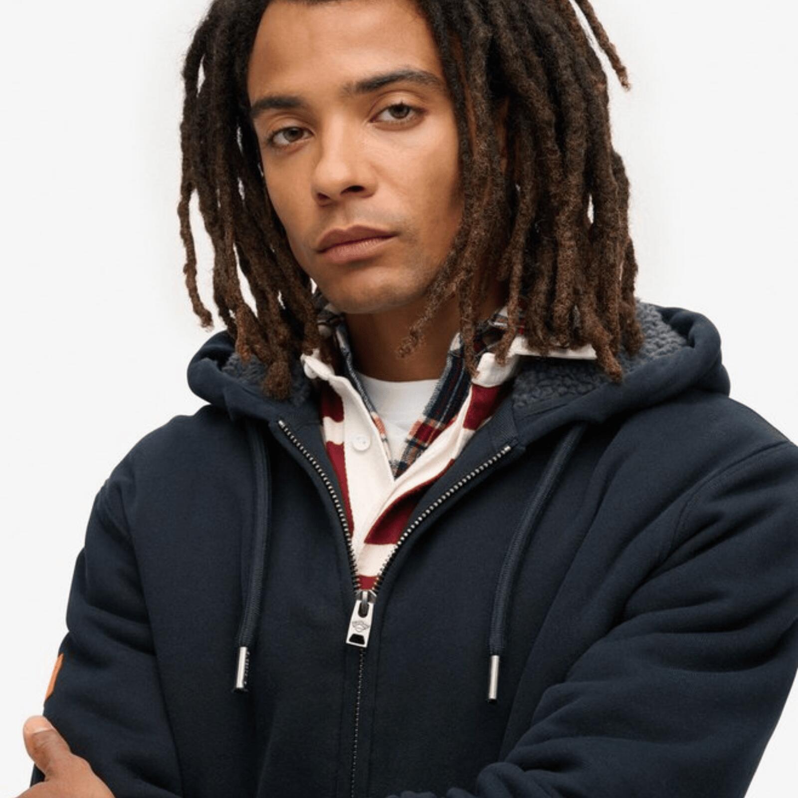 Veste Zippé Marine Homme Superdry Borg - L 3/6