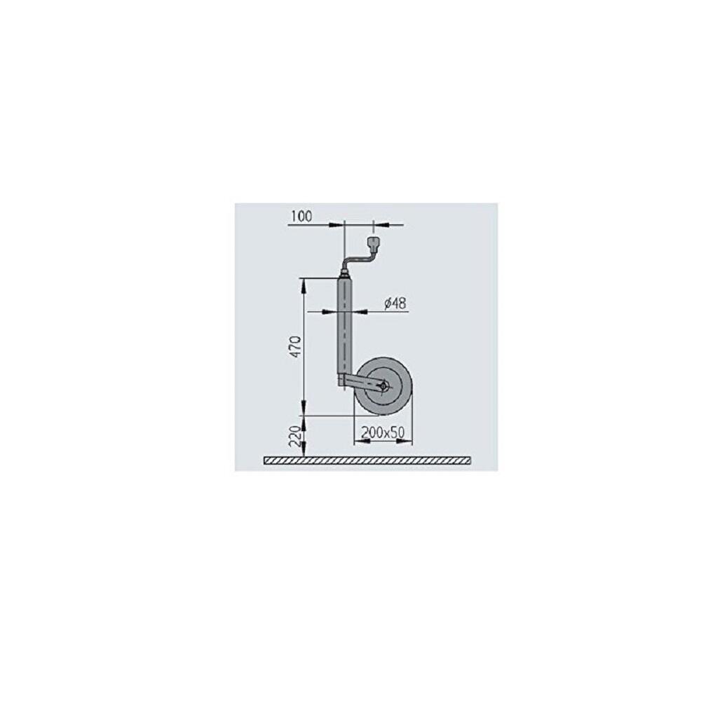 Rueda jockey 48mm para remolques y caravanas 2/3