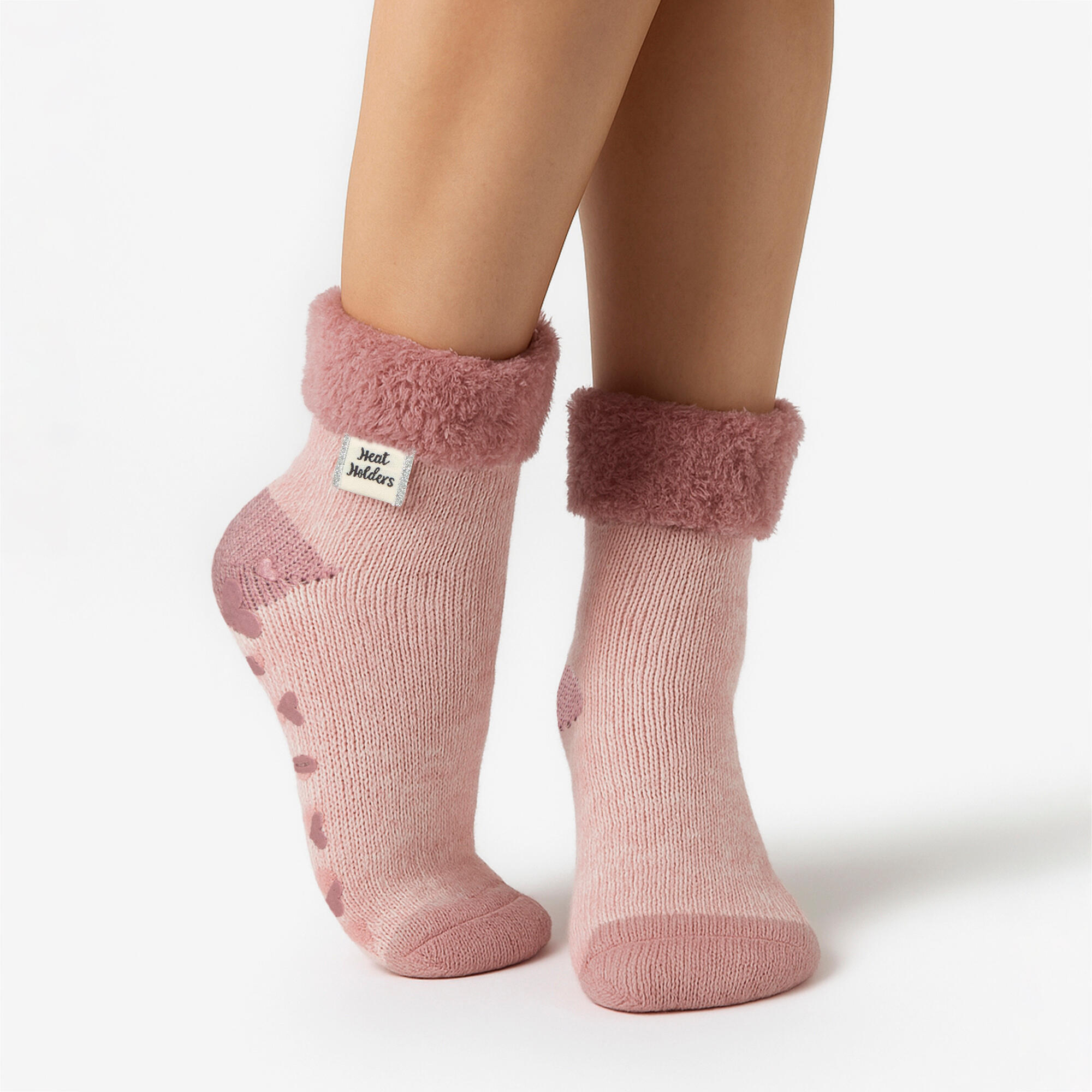 Heat Holders Chaussettes de lit moelleuses pour femme avec dessus en plumes 3/3