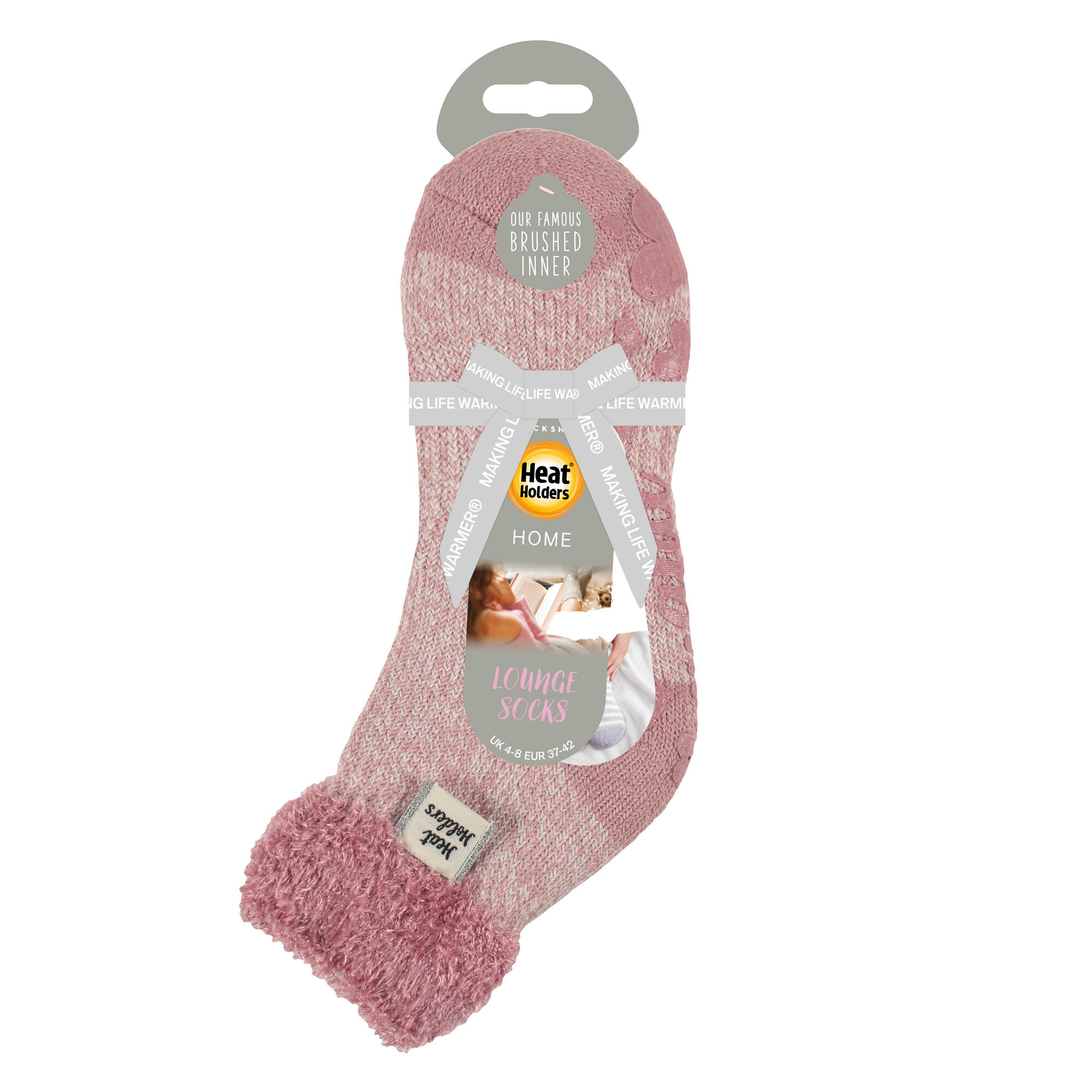 Heat Holders Chaussettes de lit moelleuses pour femme avec dessus en plumes 2/3