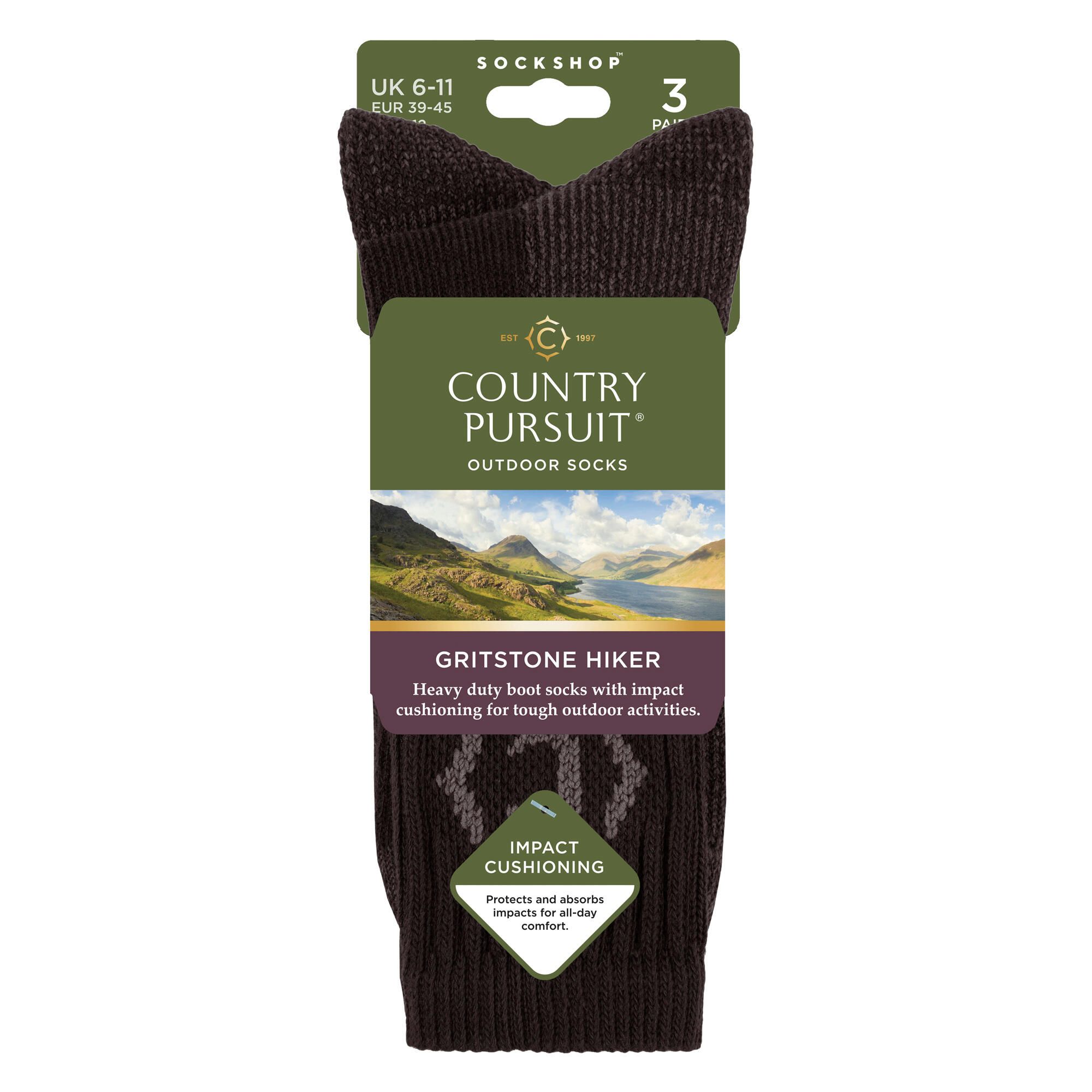 Country Pursuit - 3 Paires de Chaussettes Homme Randonnée Douces et Durables 2/4