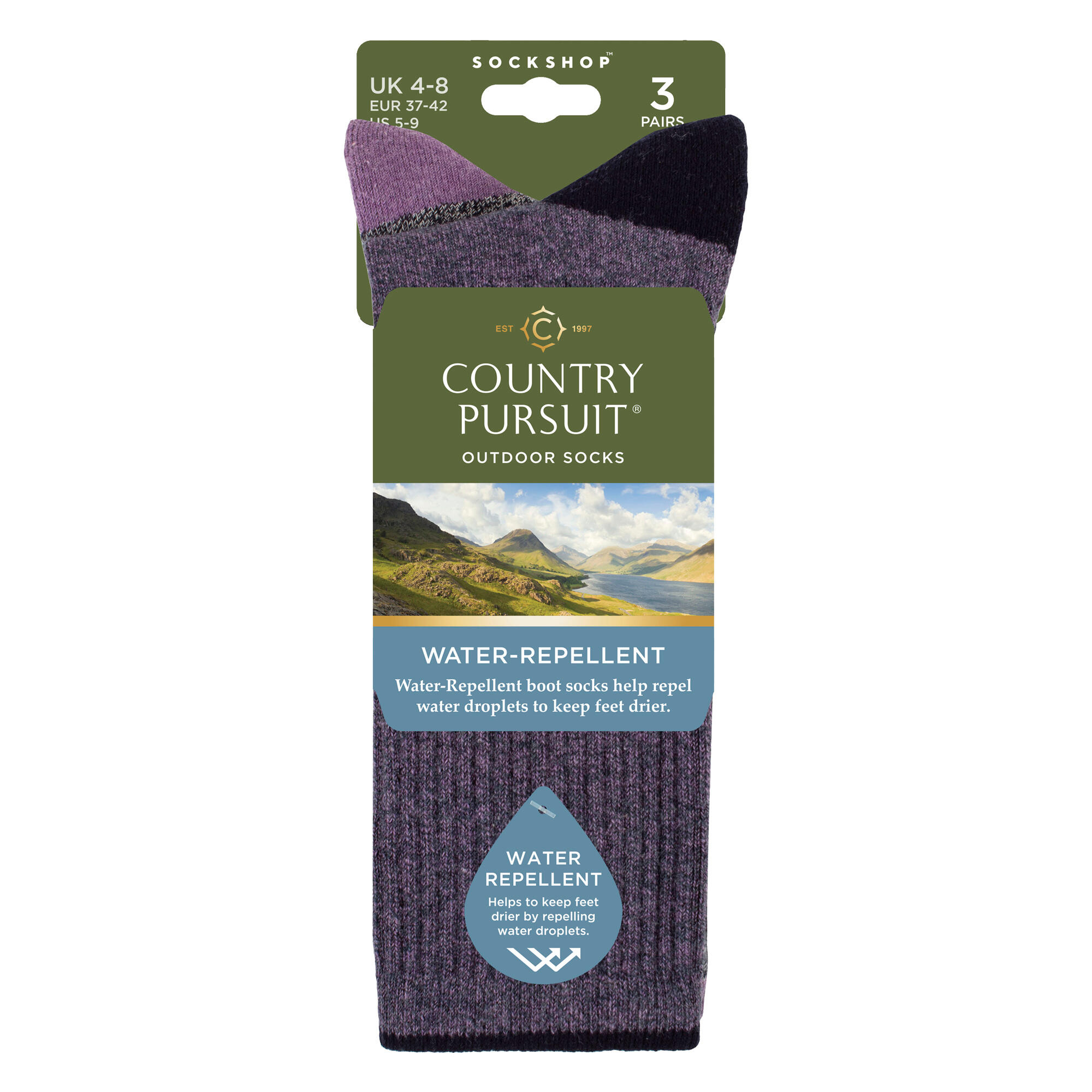 Country Pursuit - 3 Paires de Chaussettes Femme Imperméables Rembourrées Douces 2/4
