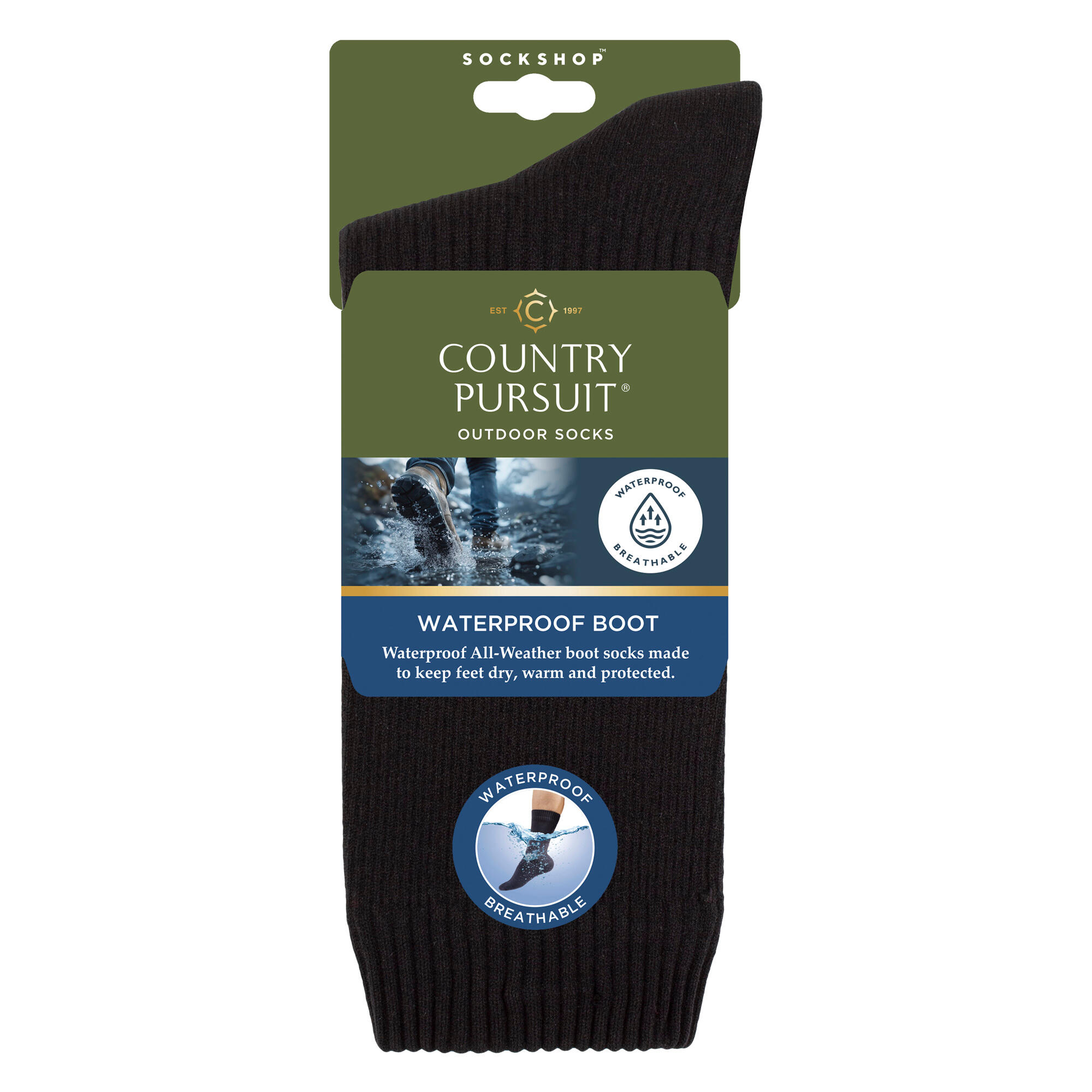 Country Pursuit - Chaussettes Imperméables Homme Femme Respirantes Randonnée 2/4