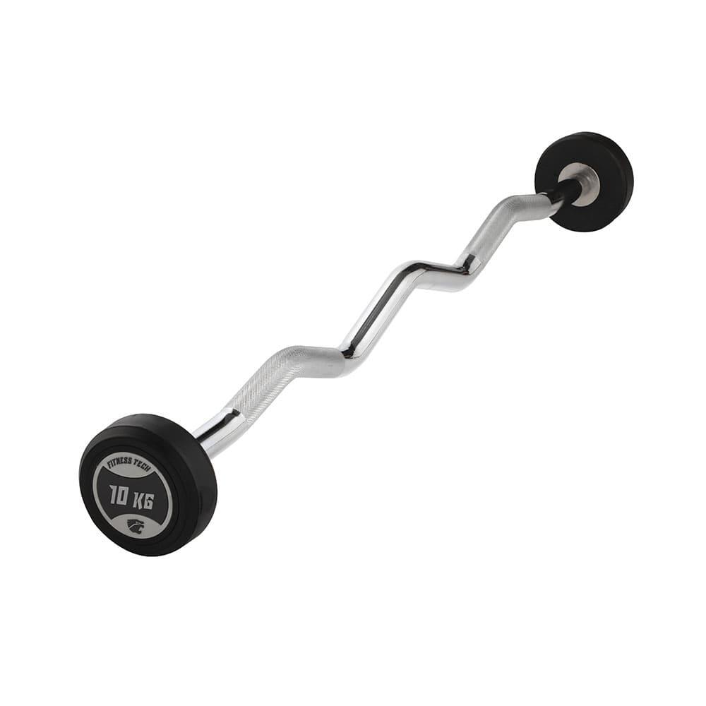 Fitness Tech - Barre Préchargée Curl 10kg Fitness Tech - Barre De Musculation - Noir - 10 Kg - Decathlon
