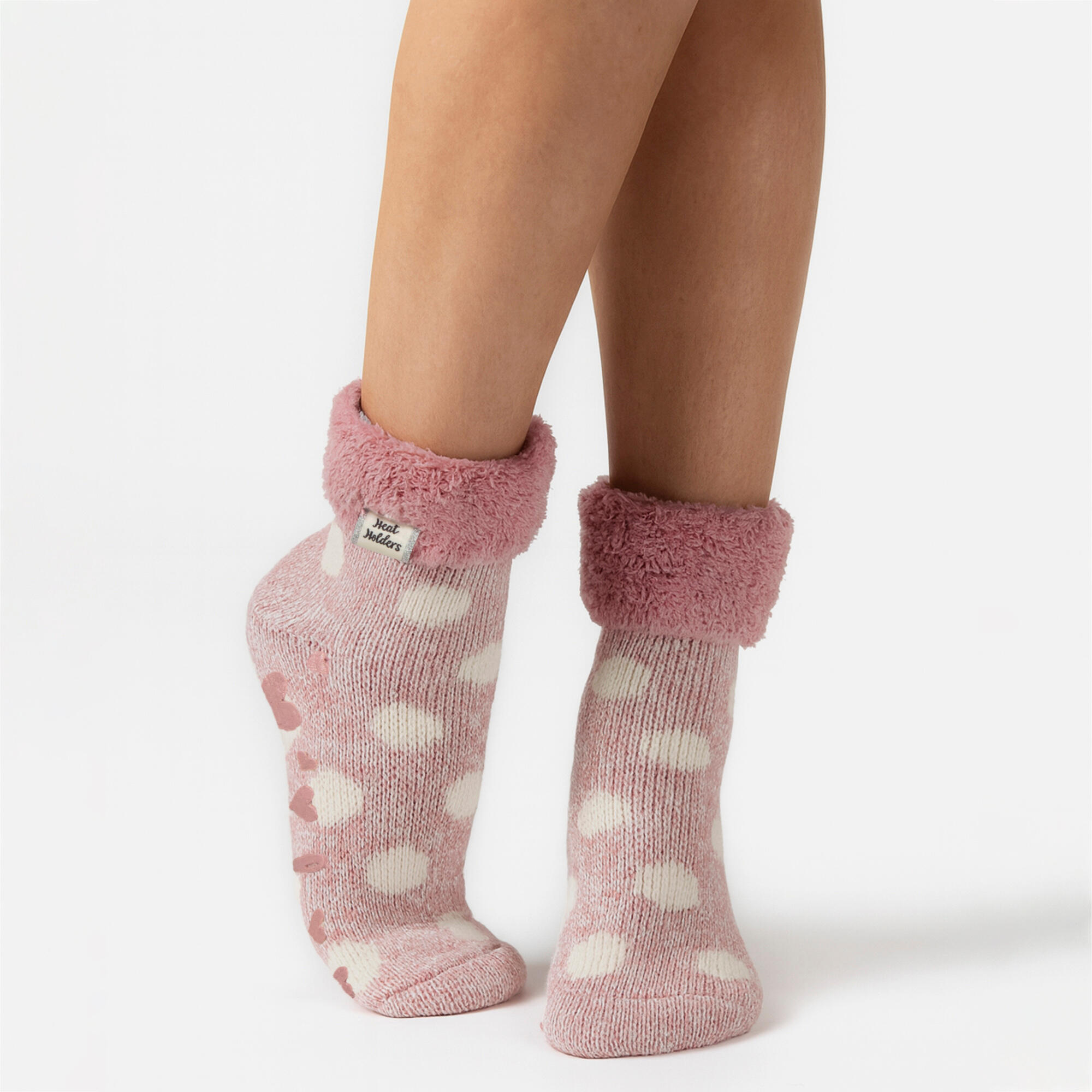 Heat Holders Chaussettes de lit moelleuses pour femme avec dessus en plumes 3/3