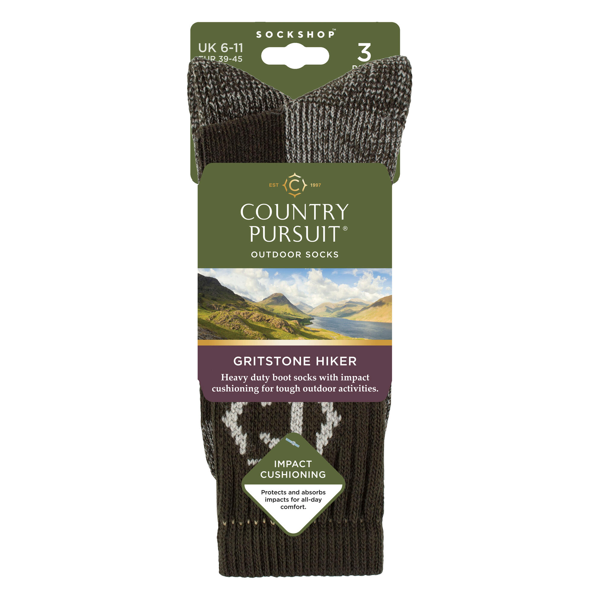 Country Pursuit - 3 Paires de Chaussettes Homme Randonnée Douces et Durables 2/4